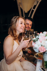portrait of the newlyweds at the presidium