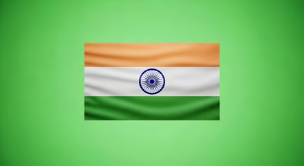 Indian Flag on Green Screen for Digital Design