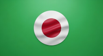 Japan Flag on Green Screen for Digital Design