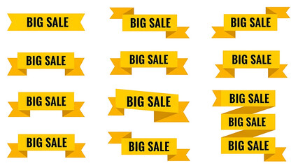 Grab attention with these vibrant yellow Big Sale banners for your next promotion