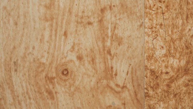 Wood texture and grain pattern with bark and knots. Natural wood surface, rough and detailed. Texture of timber, background, and rustic material.