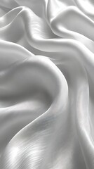 Obraz premium Elegant drapes of smooth white silk fabric gently flowing and creating soft subtle shadows and highlights