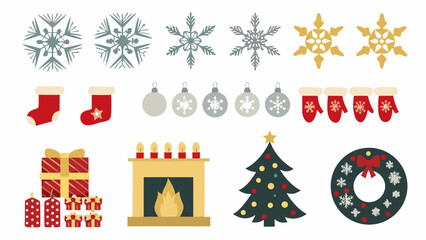 set of christmas icons