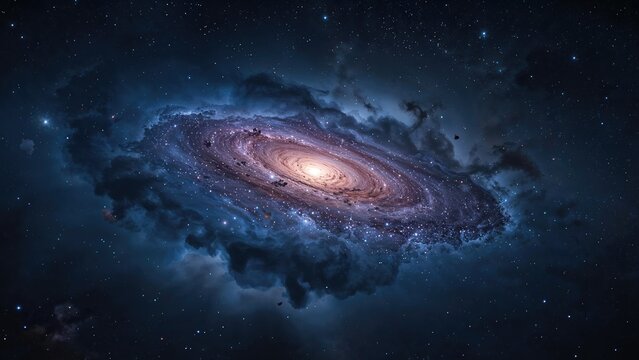 Galaxy universe from space with stars and cosmic clouds. Astronomy and space exploration, concept. The universe and cosmic phenomena. The concept of the cosmos and celestial bodies