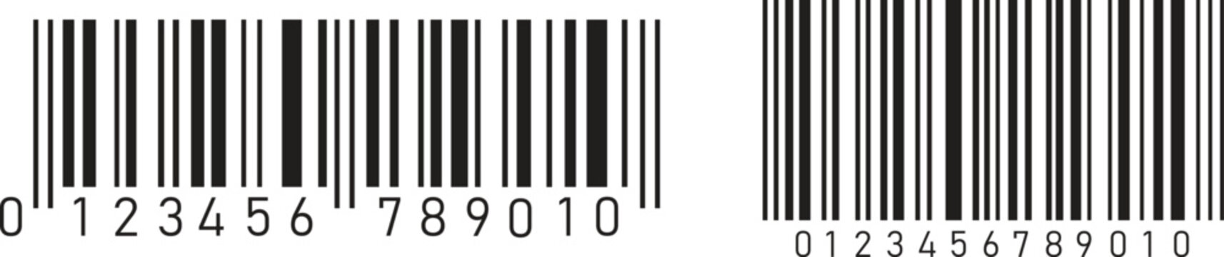 Generic Barcode Icon Set - UPC EAN Product Identification and Retail Coding System Vector