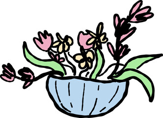 Hand Drawn Flower Vase