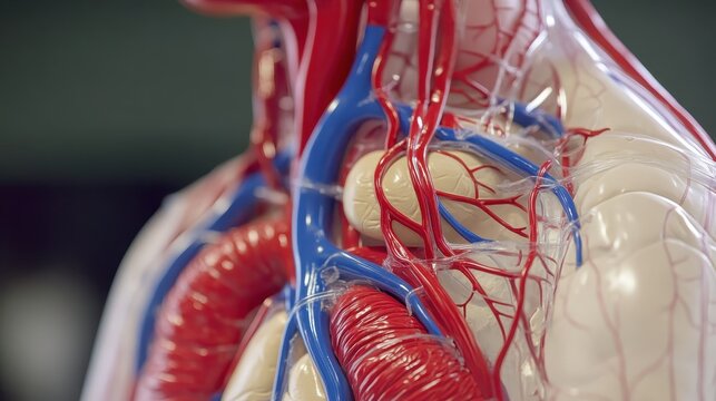 Transparent Anatomical Model Displaying Human Circulatory System - Powered by Adobe