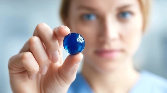 Blue object with blue background defocused displayed item, faceless medical visualization, abstract detail, blurred setting, scientific concept, research interface, object display,
