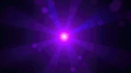 Obraz premium Bright purple light radiates from the center with beams extending outward, creating a luminous glow and abstract starburst effect.