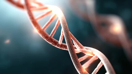 DNA structure with glowing particles defocused conceptual featuring, faceless life health, science visualization detail, blurred innovation background, future concept, medical inte - Powered by Adobe