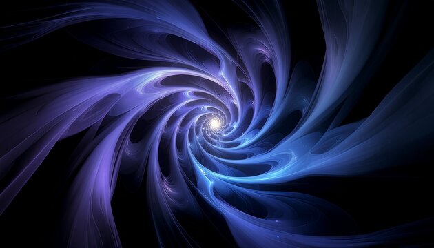 A mesmerizing vortex of swirling blue and purple energy, drawing inwards towards a bright, luminous core.