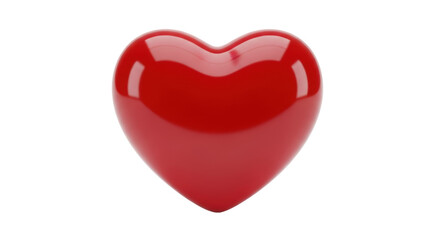 Shiny red heart isolated PNG, love symbol for Valentine s Day and romantic designs on transparent background