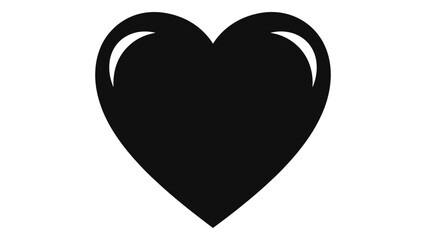 Black heart icon symbolizing compassion, care, love, emotion, and support, representing deep connection and affection.