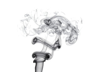 Abstract smoke trails swirling against a dark background creates artistic effect