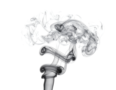 Abstract smoke trails swirling against a dark background creates artistic effect