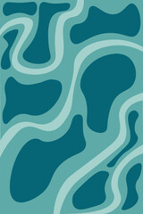 Abstract Blue Teal Wavy Shapes Pattern &ndash; Modern Organic Seamless Background