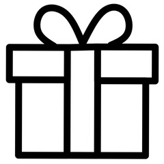 Gift Box Icon Vector Outline 