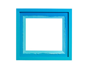 Blue Gradient Frame Layers with Torn Paper Edges Artistic Design