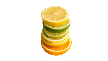 Citrus Harmony: A vibrant tower of sliced citrus fruits in a captivating composition of fresh colors, with an invitation to indulge in the zesty aroma and radiant freshness of each slice.