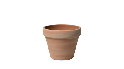 Simple Ceramic Flowerpot: A single, empty terracotta flowerpot, offers a glimpse of simplicity and the promise of new beginnings, set against a pristine backdrop.