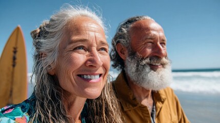 Couple enjoying beach day
