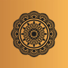 Intricate Multicolor Mandala Pattern On Dark Navy Background For Decorative And Spiritual Artwork