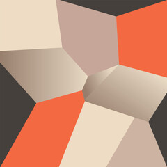 Abstract geometric shapes in shades of orange beige and dark gray