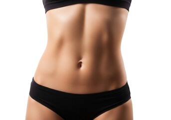 Close up of toned female body with flat stomach and defined abdominal muscles, fitness and health concept