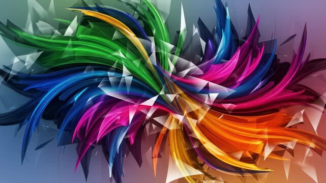 Colorful background with abstract fractal, featuring blue, green, pink, orange, and yellow swirling patterns, creating a vibrant and dynamic visual effect.