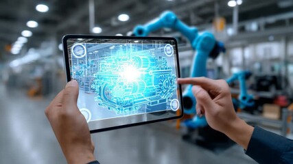 Advanced technology transforms manufacturing processes through augmented reality in an industrial setting - Powered by Adobe