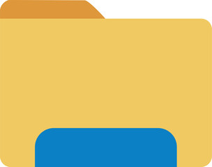 professional beige and blue computer folder icon for data organization and storage