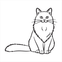 outline cat with a white background