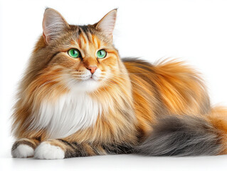 Farm cat isolated on white