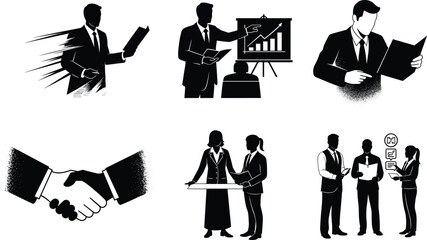 Business teamwork collaboration, corporate partnership handshake, leadership presentation, office management strategy, professional communication, company success planning, career growth development