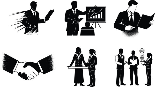 Business teamwork collaboration, corporate partnership handshake, leadership presentation, office management strategy, professional communication, company success planning, career growth development