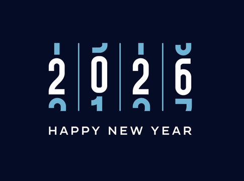 2026 Happy new year banner template with odometer counter and analogue number changing from 2025 to 2026 on scoreboard timer vector illustration for calendar, , holiday, new year countdown, concept