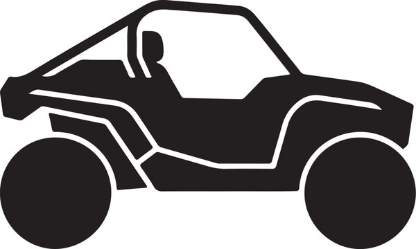 Off-road buggy side view icon representing adventure, extreme sports, and outdoor recreation