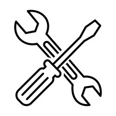 Maintenance and repair tools crossed icon