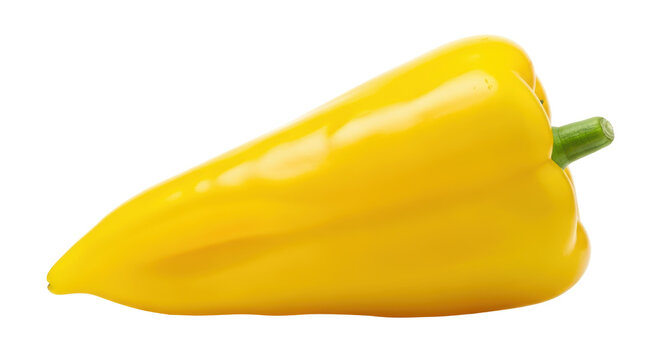 Bright yellow bell pepper isolated PNG, fresh vegetable for cooking and healthy eating on transparent background - Powered by Adobe