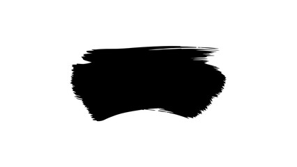 Black brushstroke abstract art on white background, simple and elegant design.