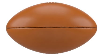 American football PNG isolated on transparent background, brown leather ball for sports equipment and game day designs