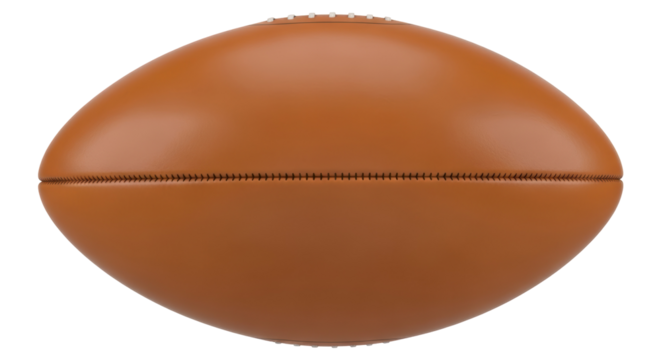 American football PNG isolated on transparent background, brown leather ball for sports equipment and game day designs