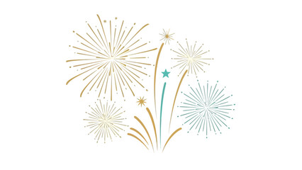 Obraz premium Elegant Fireworks Display with Star Accents.