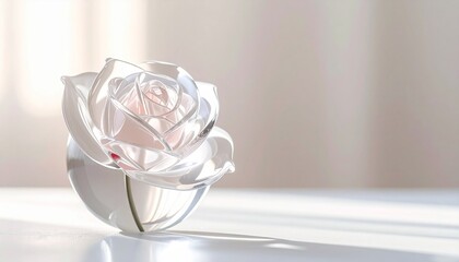 自然光に輝くガラスのバラ｜アート・癒し・背景・教育に使える高解像度イメージ
