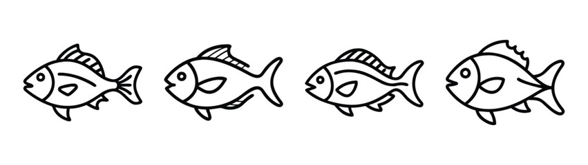 Four cute fish swimming together vector illustration download free fish clip art images for design