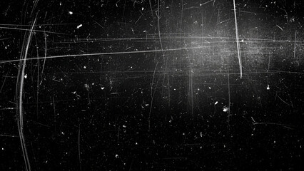 Dark textured background with white film scratches and dust