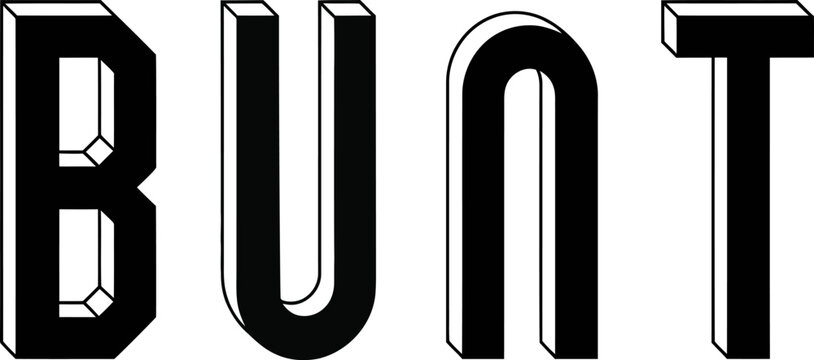 BUNT Word 3D Outline Typography