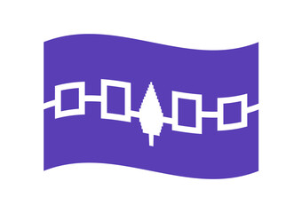 Waving flag of the Iroquois Confederacy. Haudenosaunee flag