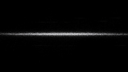 Horizontal White Noise Line On Black Background static