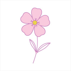 Cute Pink Flower Illustration – Simple Floral Vector Design